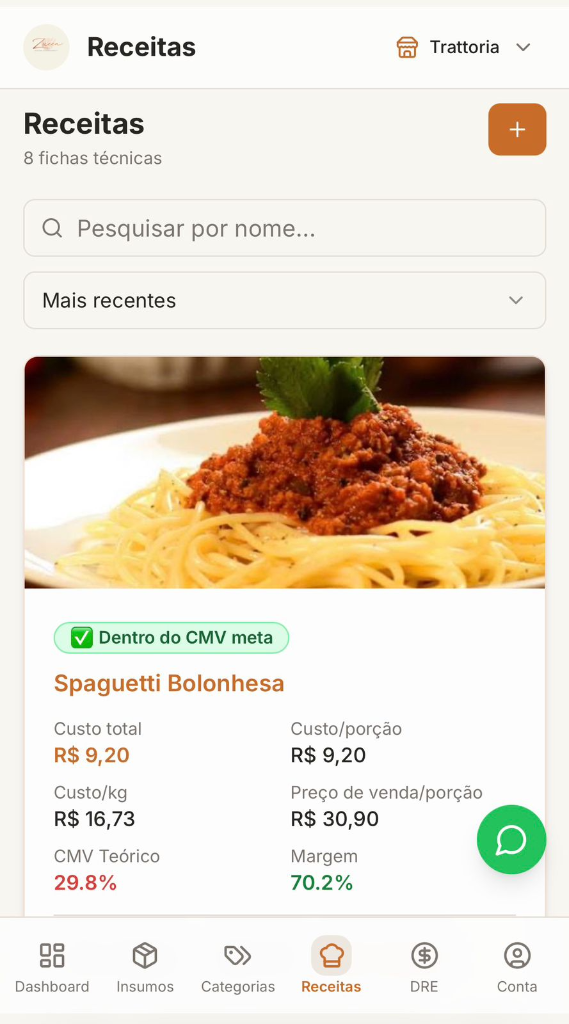 Zucca App Dashboard